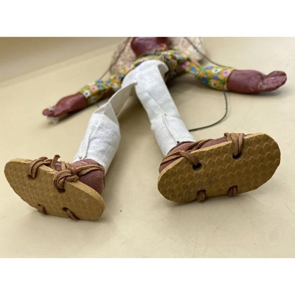 Mexican Marionette String Puppet Sombrero Ammo Belt 2 Handle Toy Doll Figure